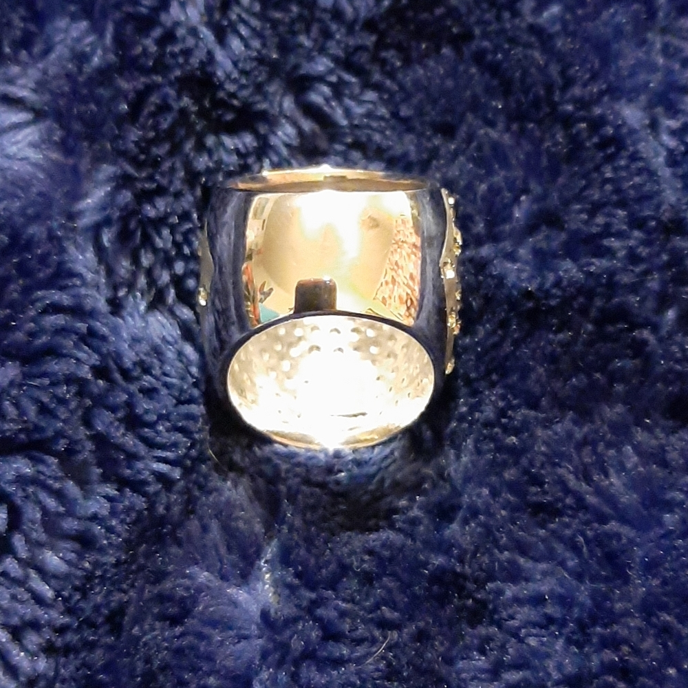 Big Bold Statement Gray White Crystal Ring - image 4